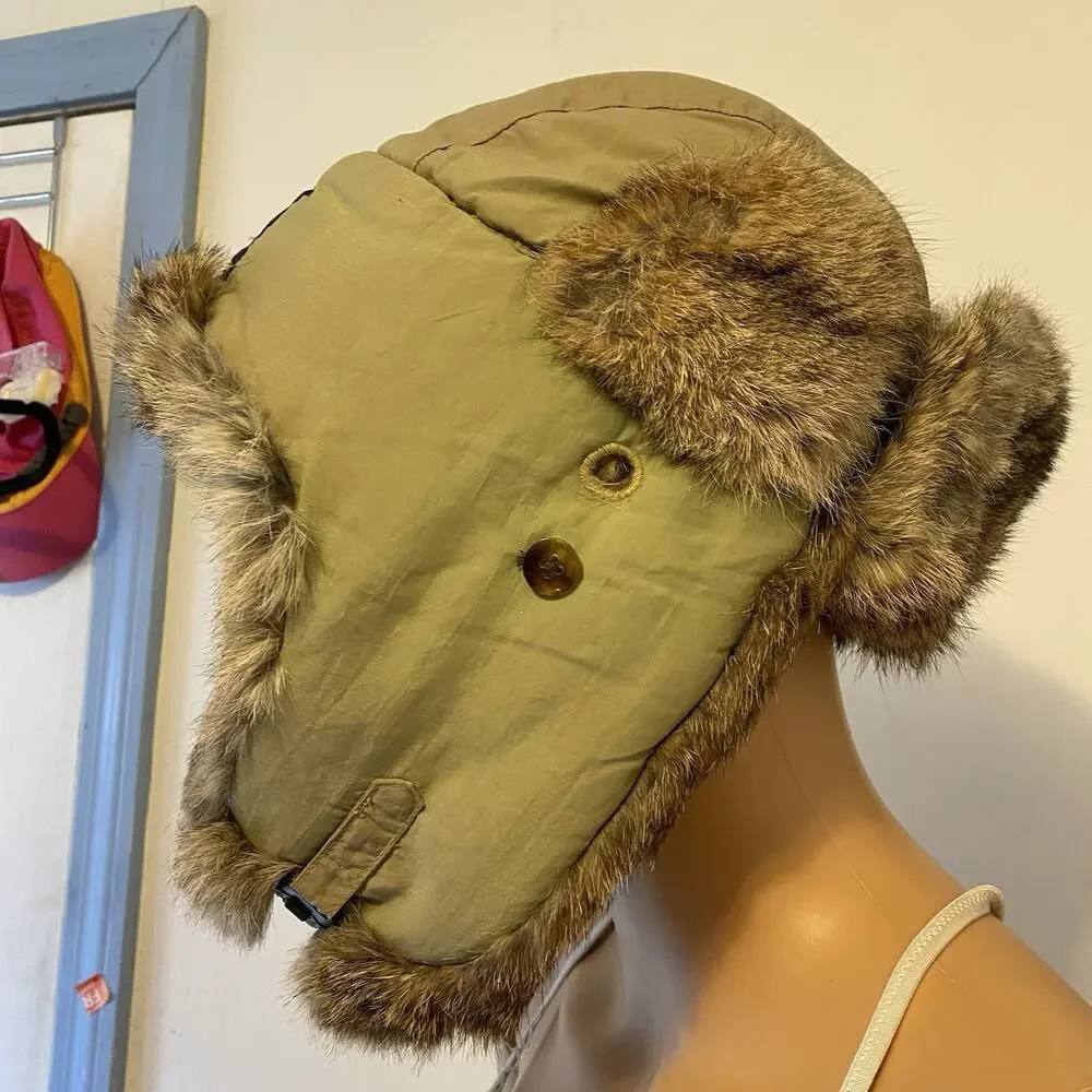 Mad Bomber National Rabbit Hair Fur Nylon Winter Hat Soft Cozy Ear Warmers Large